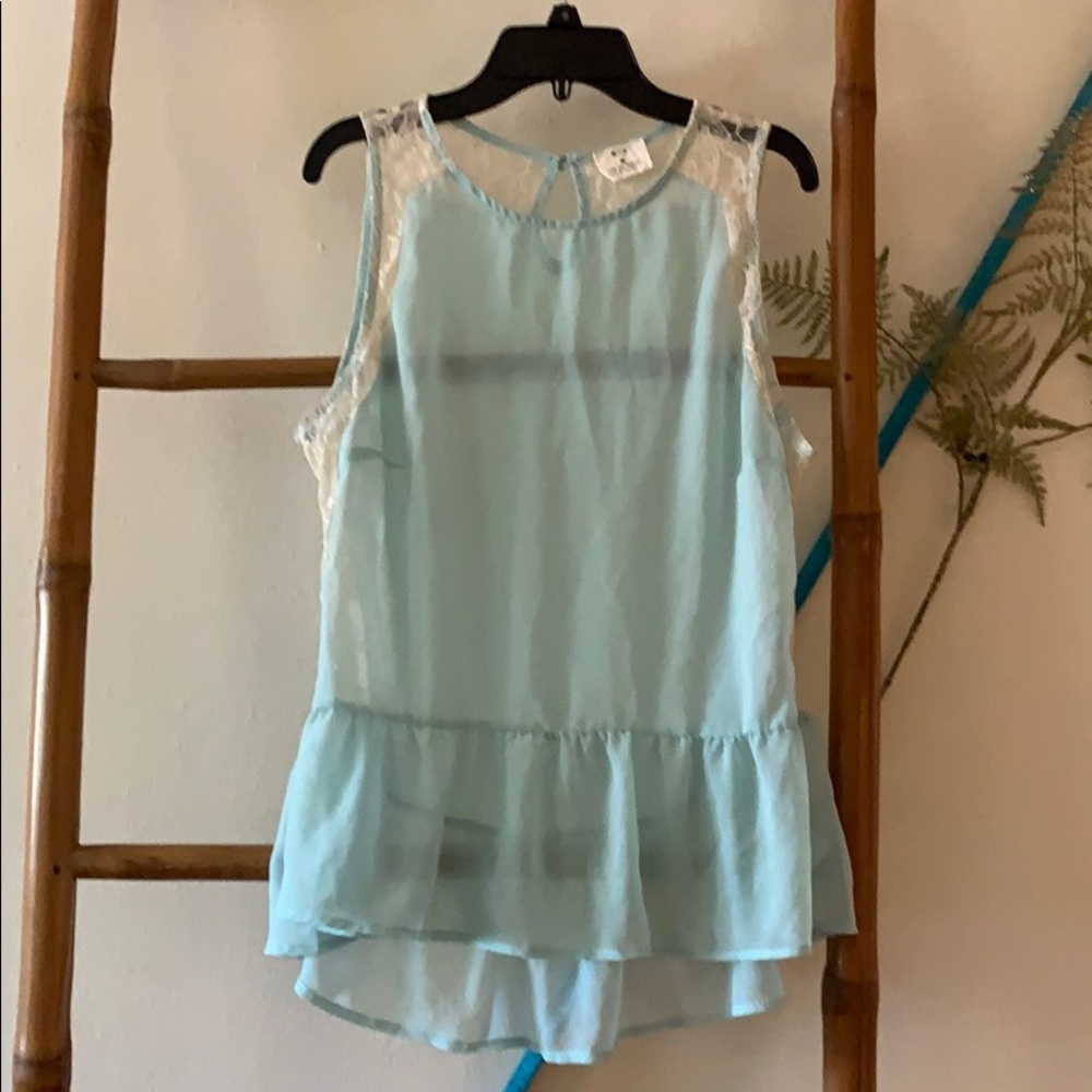 Pins and Needles Mint Green Lace Blouse - SOLD